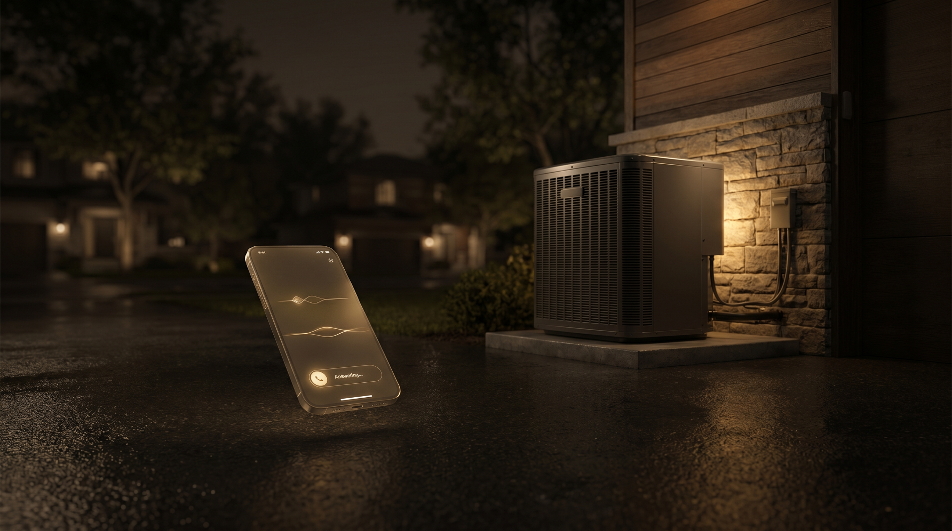 AI after hours virtual receptionist answering HVAC emergency calls 24/7